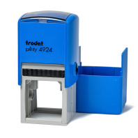 Оснастка для печати 40*40мм, с защ.крышкой, подушка синяя