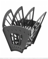 Лоток веер 4 секционный, чёрный, ЭКОНОМ