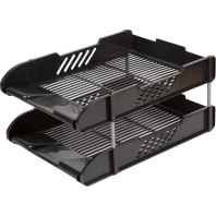 Лоток д\бумаг гориз. 2-х секционный, черный