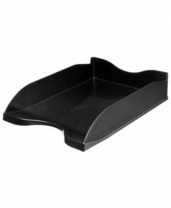 Лоток д\бумаг гориз. СТАММ ЛЮКС черный (полипропилен)