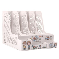 Накопитель д\бумаг верт.сборный 4 отд. белый, Universal"