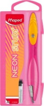 Циркуль пластик MAPED "NEON STUDY", безоп.игла, с грифелем