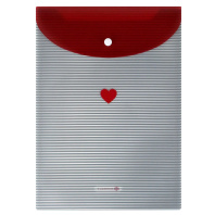 Конверт на кнопке  с рисунком 240*330мм "Сердечко на полосках"