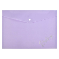 Конверт на кнопке с рисунком А4 (330*235мм) "Пастельный сиреневый глиттер" печать фольгой Конверт на кнопке с рисунком А4 (330*235мм) "Пастельный сиреневый глиттер" печать фольгой