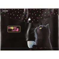 Конверт на кнопке  с рисунком А4 MooreCafe, 0,18мм, непрозрачная