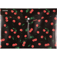 Конверт на кнопке  с рисунком А4 Very Cherry, 0,18мм, непрозрачная
