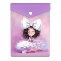 Конверт на кнопке  с рисунком А6 (158*114мм) "Балерина с бантом" УФ-печать