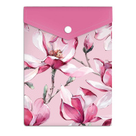 Конверт на кнопке  с рисунком А6 (158*114мм) "Розовая магнолия" УФ-печать