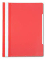 Скоросшив. пласт. прозр. верх. + карман А4 с лиц. стороны красный, 0.12/0.16