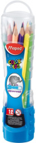 Карандаши цвет. 12цв  Maped Color Peps трехгранные, ударопрочные, пласт.стакан-тубус
