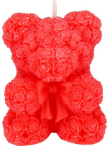 Свеча декоративная 4см "Медведь из роз"