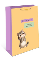 Пакет подар. бумажн. 18*23*10 см, 130гр/м2  Котик