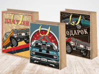 Пакет подар. бумажн. 18*23*10 см, 157гр/м2  Микс мужской