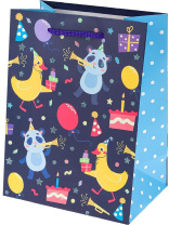 Пакет подар. бумажн. 18*23*10 см, 190гр/м2  Праздничная Утка
