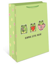 Пакет подар. бумажн. 26*32*12 см 150гр/м "Обнимаю, целую"