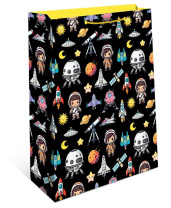 Пакет подар. бумажн. 33*42*10 см 150гр/м "Космос"