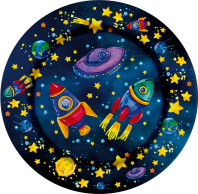 Тарелка бум. 18 см,  6 шт "Космос"