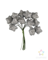 Декоративные элементы "Звездочки" серебро 10см , 12шт