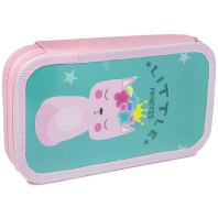 Пенал 2 отд. (190*105*35) молния, лам.картон, ткан.торец "Cat princess"
