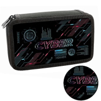 Пенал 2 отд. (190*110*45) молния, лам.картон, 3Dлак "Кибер неон"