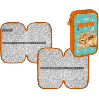 Пенал 2 отд. (205*120*40) молния, картон с конгревным тиснением Meow