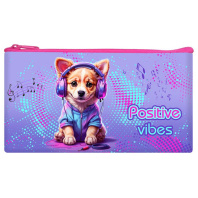 Пенал-косметичка (205*108) молния, ткань "Disco puppy"