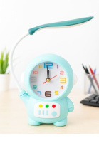 Часы-будильник со светильником Cheerful cosmonaut, blue