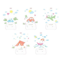 Тетрадь А5 12л  кл. крупн. Hatber "Приключения котенка" обл.мел.картон, тисн., 5диз.в блоке