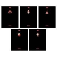 Тетрадь А5 48л кл. Hatber "Русский стиль" обл.мел.картон, мат.лам., 3Dлак, 5 диз.в спайке