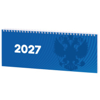 Планинг датированный 2027 285х112мм, STAFF, гребень, картонная обложка, 64 листа, "Символика РФ", 117853 Планинг датированный 2027 285х112мм, STAFF, гребень, картонная обложка, 64 листа, "Символика РФ", 117853
