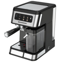 Кофеварка рожковая со встроенным капучинатором BRASSON CM-1830, 4 напитка, дисплей, 1,6 л, 1250 Вт, 20 бар, 457885