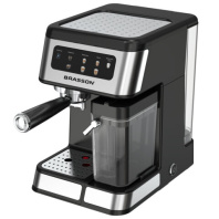 Кофеварка рожковая со встроенным капучинатором BRASSON CM-1830, 4 напитка, дисплей, 1,6 л, 1250 Вт, 20 бар, 457885