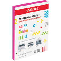 Бумага А4 цветная  20л НЕОН, розовая