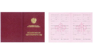 Бланк Пенсионное удостоверение