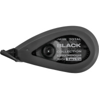 Корректирующая лента deVENTE. TOTAL BLACK,  5мм*12м, полупрозр. корпус, черный
