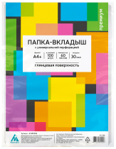 Файл с перфорацией А4+ премиум / 0,03мм /, 100 шт/уп, глянцевые