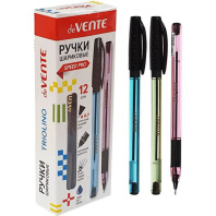Ручка шар. deVENTE "Triolino Pastel", 0,7мм, Soft Touch, трехгран.,синяя, корп. ассорти