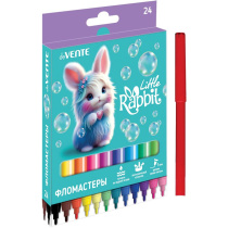 Фломастеры  24цв "deVENTE. Little Rabbit", вент. колпачок, карт.коробка