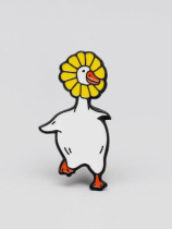Значок металлический 35мм "Flower goose"