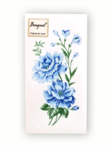 Салфетка Bouquet "Original de Luxe "Голубые цветы" 33*33см,1/8  20шт., 2-х слойная, белые