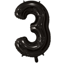 Шар фольга 26" "Цифра 3" Black