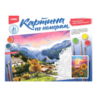 Картина по номерам на картоне 30*40см "Цветущие поля"