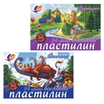 Пластилин 24цв 360гр. Фантазия, восковой, со стеком