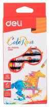 Пастель масляная Deli ColoRun 12цв, картон.кор./европод.