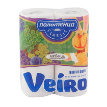 Полотенца бум. Veiro Classic 2шт, 2сл., 12.5метров/рулон