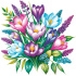 Салфетки бумажные 50л. 24*24см  Крокусы, 1слой