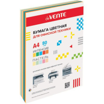 Бумага А4 цветная 100л (10цв. по 10л.) Микс ПАСТЕЛЬ+ ИНТЕНСИВ