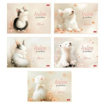 Альбом А4 24л скоба "Flossy" софт-тач, пл. 100 гр/м, 5диз.в блоке