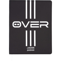 Дневник универсальн. обл. кожзам, интегр. "OVER", шелкография, 48л, ляссе