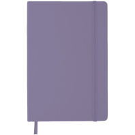 Записная книжка А6  80л. кожзам Soft Touch, клетка, верт.резинка, сиреневая